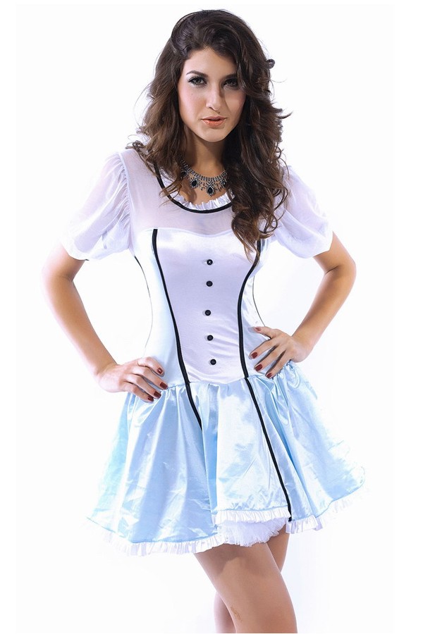 Uniform Costume Sky Blue Sweet Maid Costume - Click Image to Close